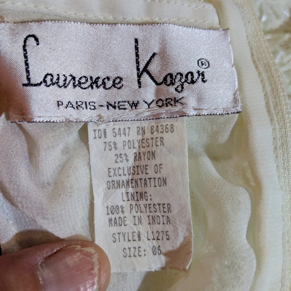 Vintage Cream Lace Peplum Blouse Top, Victorian Beading Zipper Back 60's 70's - Picture 2 of 11